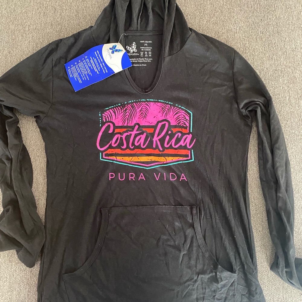Costa Rica long sleeve tee with hoodie